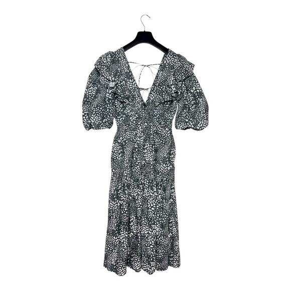 Sea NY Calla Puff Sleeve Cotton Poplin Midi Dress Size 2 - Picture 3 of 9